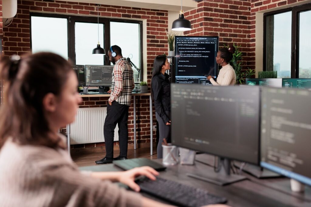 Group of people working together in the office